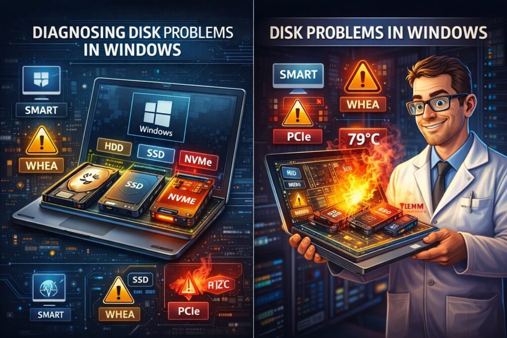 Диагностика проблем с диском в Windows: HDD, SSD и NVMe. Ошибки, SMART, WHEA, stornvme, перегрев, практические решения от IT-инженера.