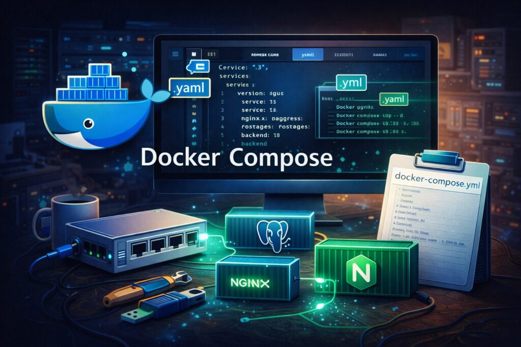 Docker Compose -Практический пример стека Nginx + Node.js + PostgreSQL с разбором частых ошибок