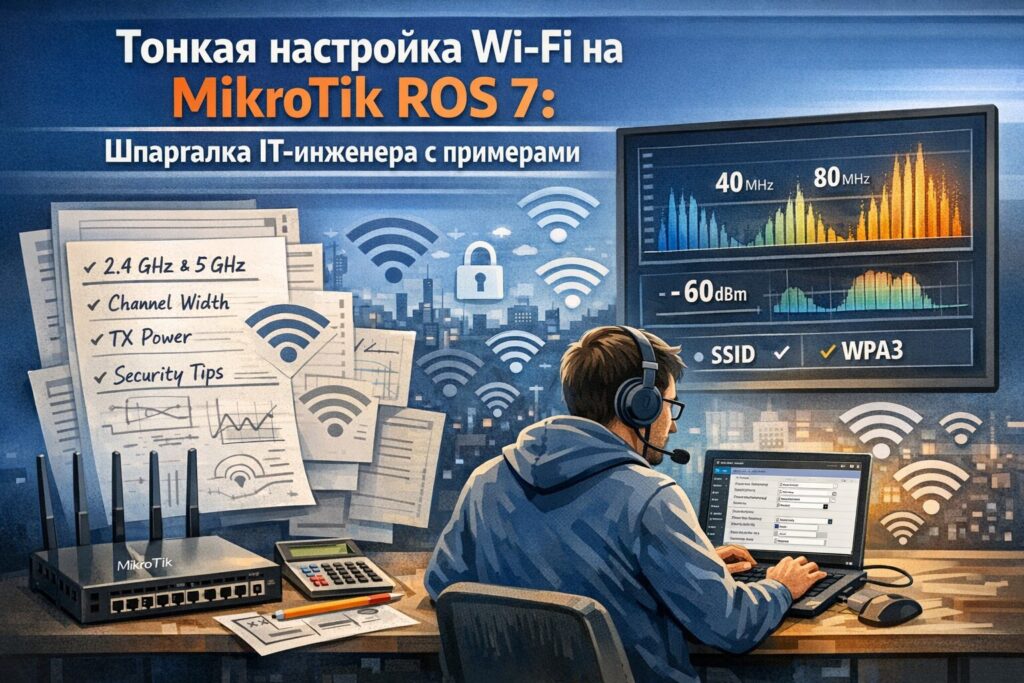 Тонкая настройка Wi-Fi на MikroTik ROS 7: шпаргалка IT-инженера с примерами