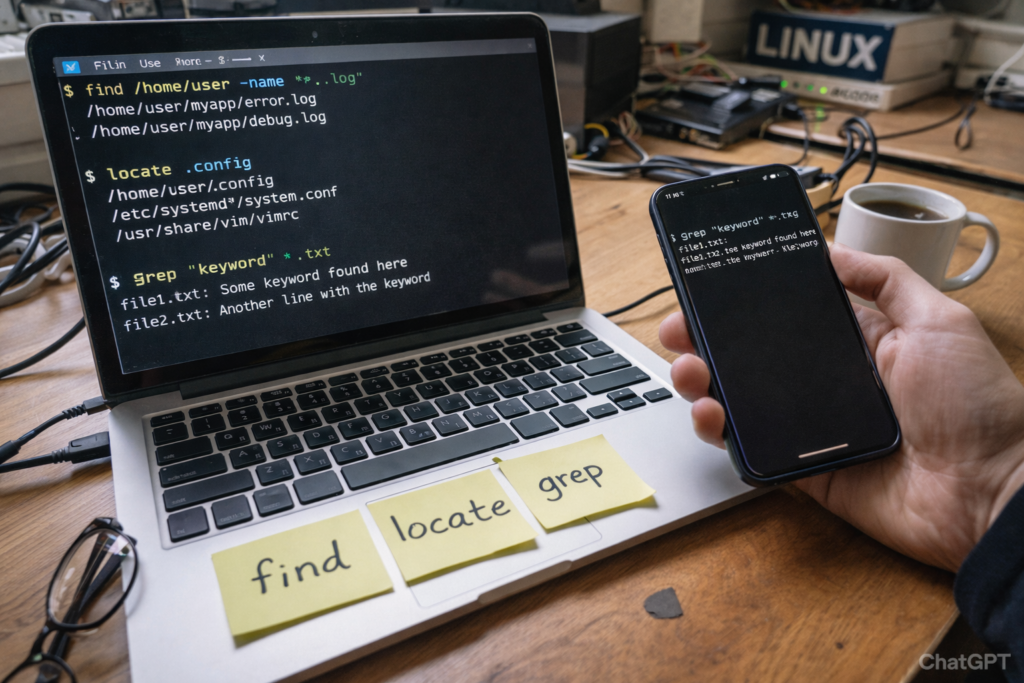 Полное руководство по поиску файлов в Linux. Команды find, locate, grep для поиска по имени, содержимому, размеру. Wildcards, регулярные выражения, практические примеры для Astra Linux и других дистрибутивов