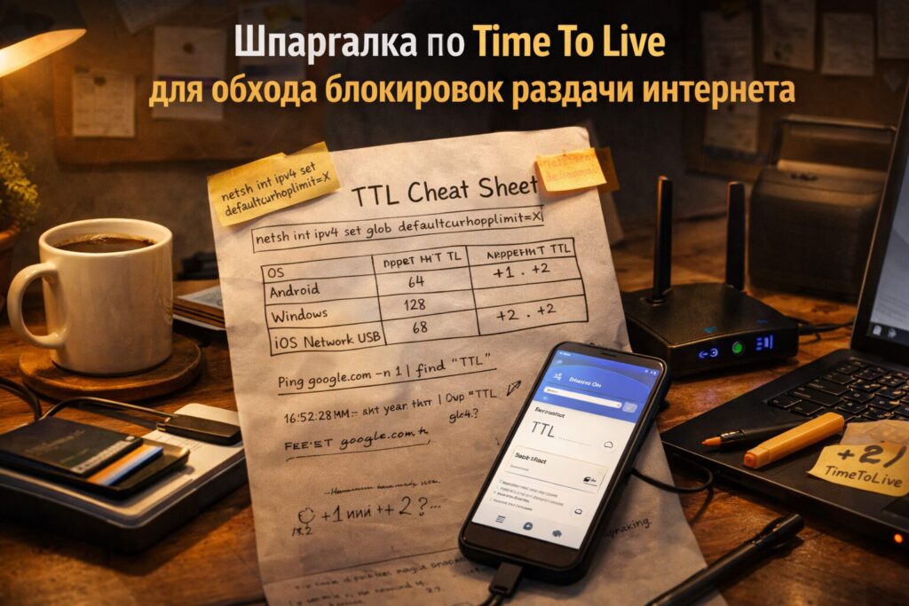 TTL: шпаргалка по Time To Live для обхода блокировок раздачи интернета