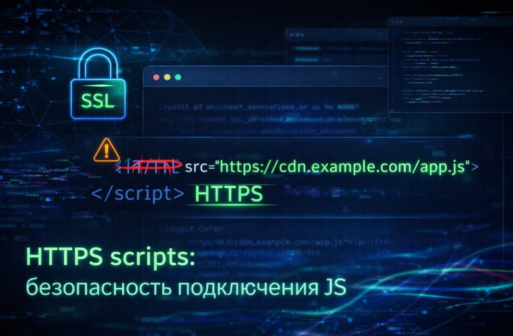 Как правильно подключать HTTPS-скрипты: защита от mixed content, XSS и MITM. Примеры script src, проверка безопасности и best practices.