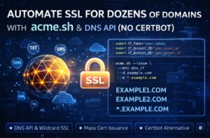 Автоматизация SSL через acme.sh и DNS API: wildcard сертификаты Let's Encrypt, массовый выпуск, установка в Nginx. Без Certbot, без root, без боли