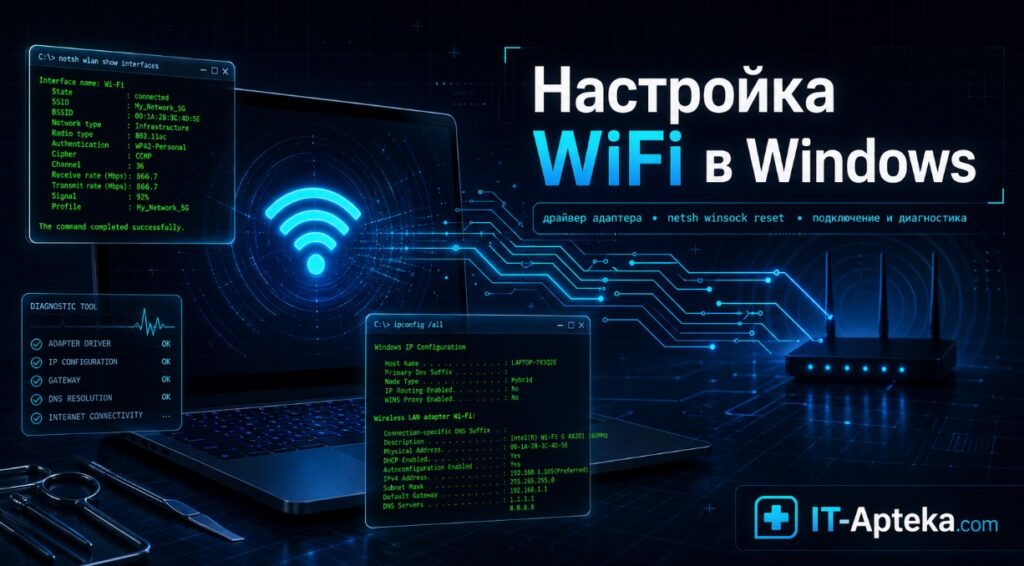 Настройка WiFi Windows 10 и 11: подключение и устранение неполадок