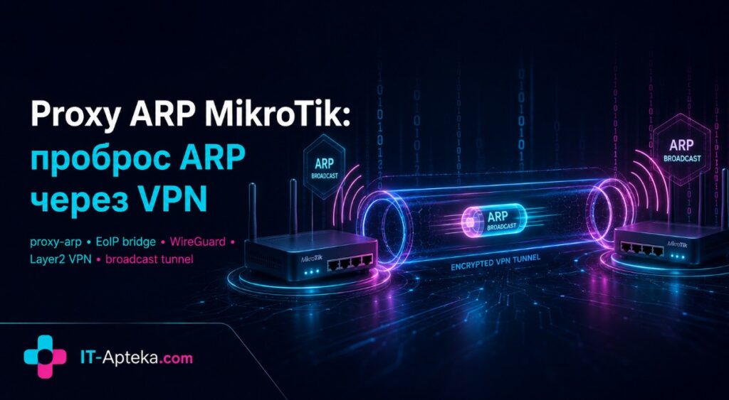 Proxy ARP MikroTik: как пробросить ARP через VPN туннель