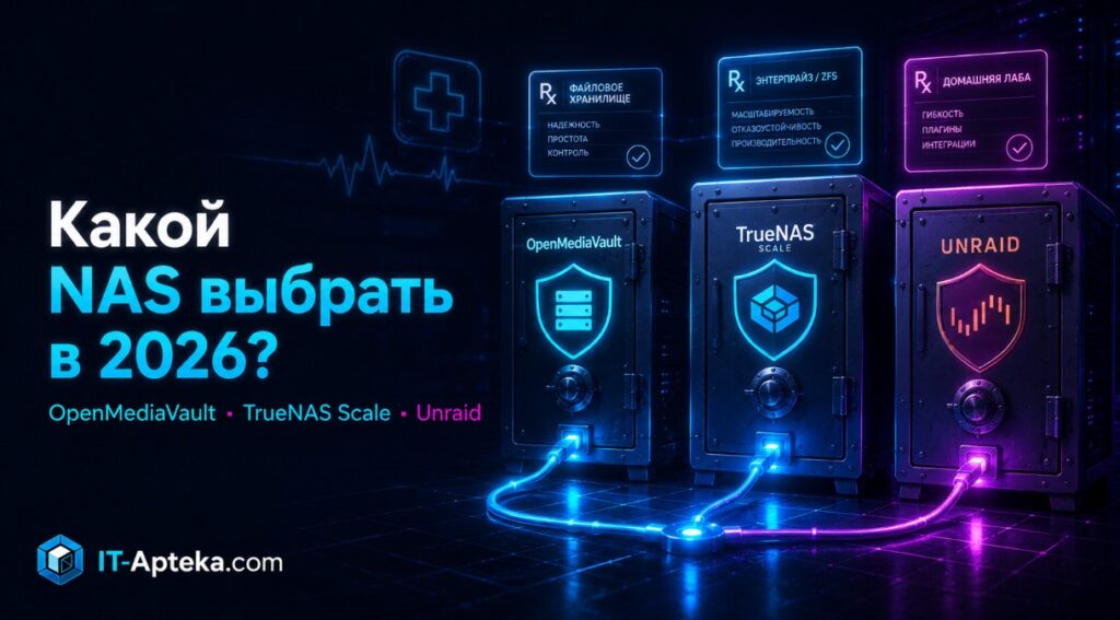 Какой NAS выбрать в 2026: OMV, TrueNAS Scale, Unraid