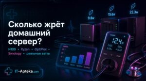 Потребление электроэнергии домашнего сервера: N100, Ryzen, OptiPlex и Synology в цифрах