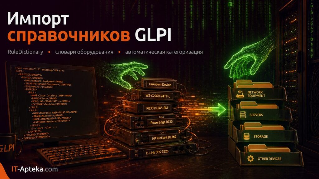 Импорт справочников GLPI: xml словари оборудования