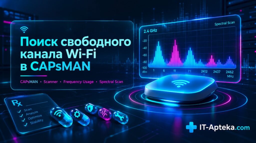 Пошаговая методика подбора свободного канала для каждой точки в mesh-сети CAPsMAN MikroTik: сканирование по точкам, учёт соседей, проверка роуминга и troubleshooting.
